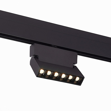 Магнитный трековый светильник Черный LED 1*6W 3000K 532Lm Ra>80 36° IP20 L120xW22xH134 ST362.436.06 - фото