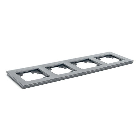 Рамка 4-местная, стекло, STEKKER, GFR00-7004-06,  серия Катрин, графит - фото