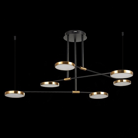 Светильник подвесной ST-Luce Черный/Латунь, Белый LED 6*7,5W 3000K SL1605.403.06 - фото