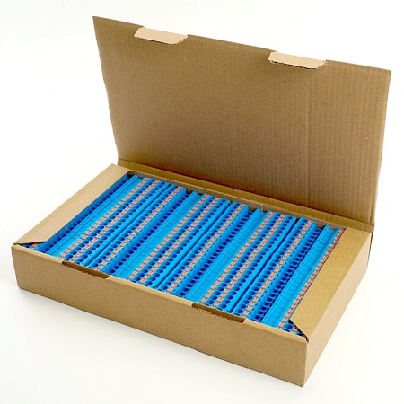 Зажим пружинный, 3-проводной проходной ЗНИ - 2,5 , JXB PT 2.5  TW, синий LD573-2-25 - фото