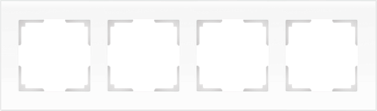 Рамка из стекла на 4 поста Favorit белый матовый WL01-Frame-04 - фото