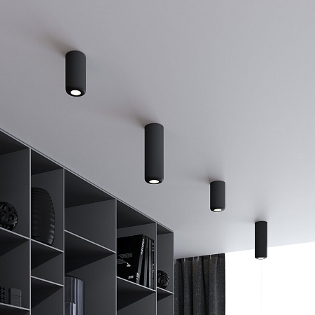 Светильник потолочный светодиодный 10W 4000K чёрный 25044/LED Elektrostandard - фото