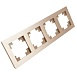 Рамка 4-местная, металл, STEKKER, MFR00-7004-02, серия Катрин, шампань - фото