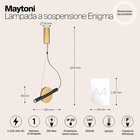 Подвесной светильник Maytoni Enigma MOD150PL-L5BS3K - фото