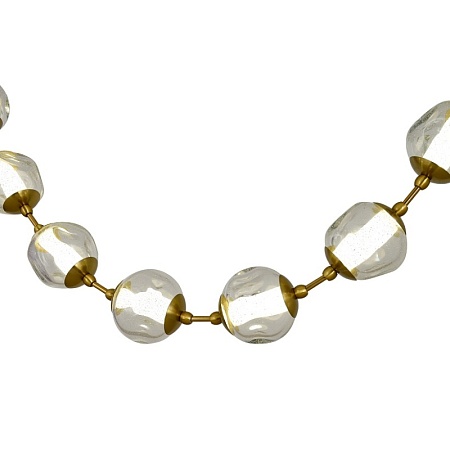 SL6520.303.18 Светильник подвесной ST-Luce латунь/прозрачный с пузырьками воздуха LED 1*90W 4000K HELMI - фото