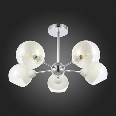 Светильник потолочный Хром/Прозрачный, Матовый никель E14 5*40W SLE102702-05 - фото