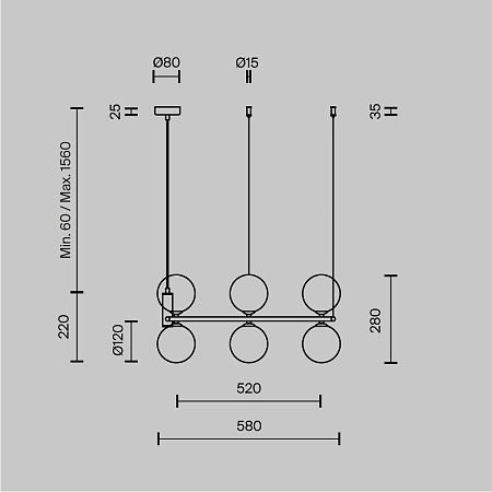 Подвесной светильник Maytoni Ring MOD013PL-06BS1 - фото