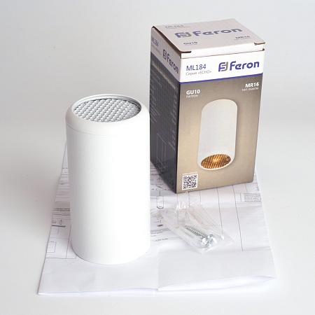 Светильник потолочный Feron ML184 Barrel ECHO MR16 GU10 35W 230V, черный, с антибликовой сеточкой - фото