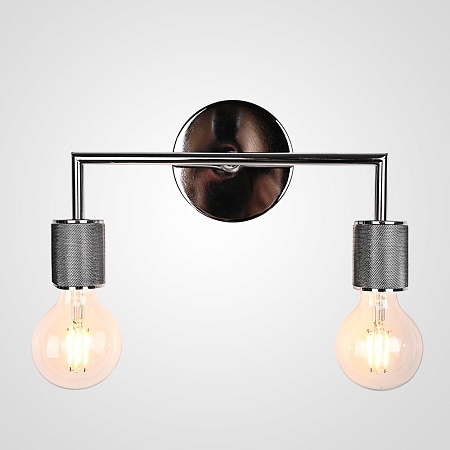 Бра Rh Utilitaire Double Sconce Silver Imperiumloft 123265-22 - фото