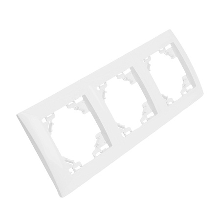 Рамка 3-местная горизонтальная STEKKER, PFR00-9003-01, серия Эрна, белый - фото