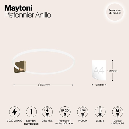 Потолочный светильник Maytoni Anillo MOD315CL-L25G3K - фото