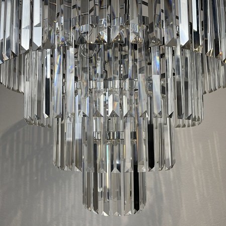 Люстра Rh 1920S Odeon Clear Glass Fringe Chandelier D80 Chrome Imperiumloft 228793-22 - фото