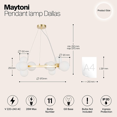 Подвесной светильник Maytoni MOD545PL-11BS - фото