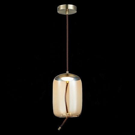 Люстра подвесная ST-Luce Бронза/Янтарный LED 1*10W 3000K SL6108.323.01 - фото