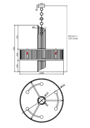 Подвесной светильник Maytoni MOD174PL-06G - фото