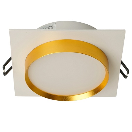 Светильник встраиваемый Feron DL506 потолочный GX53 белый + золото квадрат - фото