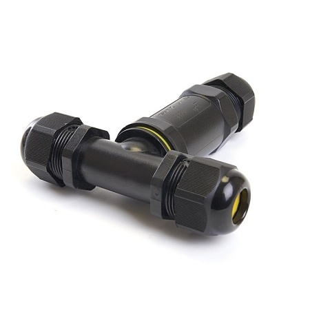 Соединитель-коннектор для проводов LD530, 3-контактный, водонепроницаемый (клемма 3pin), черный - фото