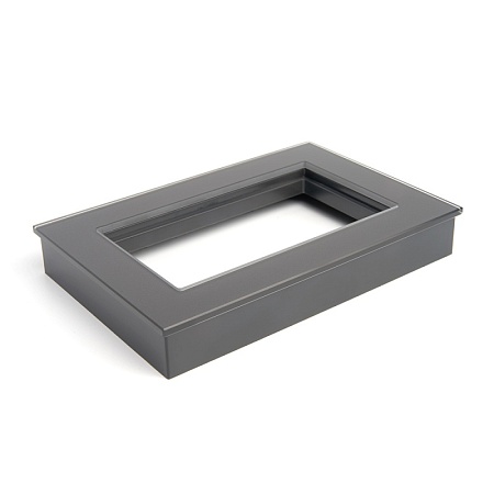 Рамка  2-местная (без перемычки), стекло, STEKKER, GFR00-7012-06, серия Катрин, графит - фото