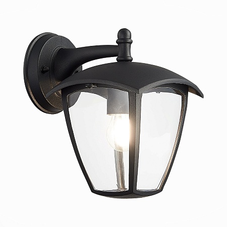 Светильник уличный настенный ST-Luce Черный/Черный, Прозрачный E27 1*40W SL081.411.01 - фото