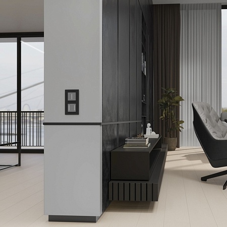 Сенсорный выключатель одноклавишный с подсветкой (серебряный) W4512006 - фото