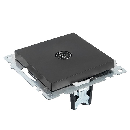 Розетка телевизионная 1-местная (механизм), STEKKER GLS00-7108-05, 75 Ом, 5-862МГц, серия Катрин, черный - фото