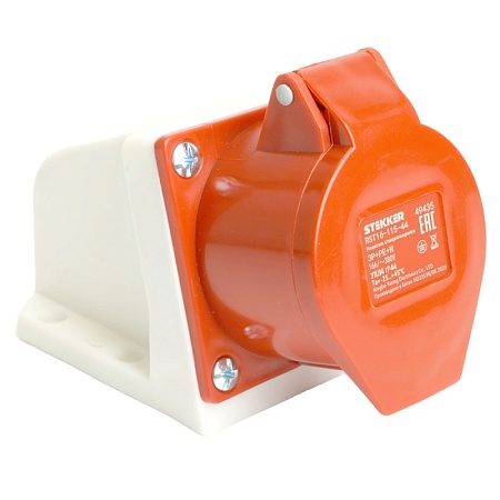 Розетка стационарная ST-115 16А 380В 3P+PE+N IP44, RST16-115-44, Stekker - фото