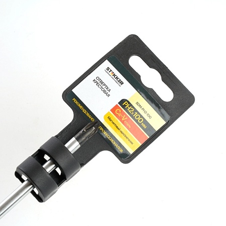 Отвертка крестовая STEKKER Ph 2 х 100 мм, Cr-V, SDM-PH2-100 - фото