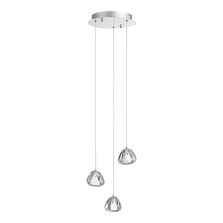Светильник подвесной ST-Luce Хром/Прозрачный с пузырьками воздуха LED 3*3W 3000K SL6017.101.03 - фото