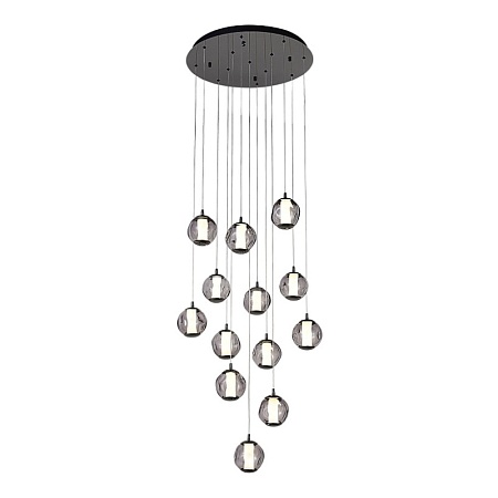 SL6520.403.13 Светильник подвесной ST-Luce черный жемчуг/прозрачно-дымчатый LED 1*65W 4000K HELMI - фото