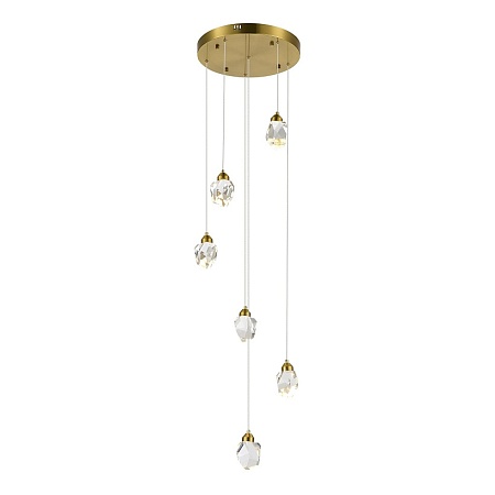 Светильник подвесной ST-Luce Золотистый/Прозрачный LED 6*3W 3000K SL6114.203.06 - фото