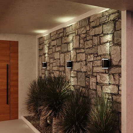 Светильник уличный настенный ST-Luce черный/белый GU10 2*50W SL9009.401.02 - фото