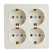 Розетка 4-местная с/з открытой установки, квадрат, STEKKER, 250В, 16А, IP20, серия София, белый, MST16-14S-01 - фото