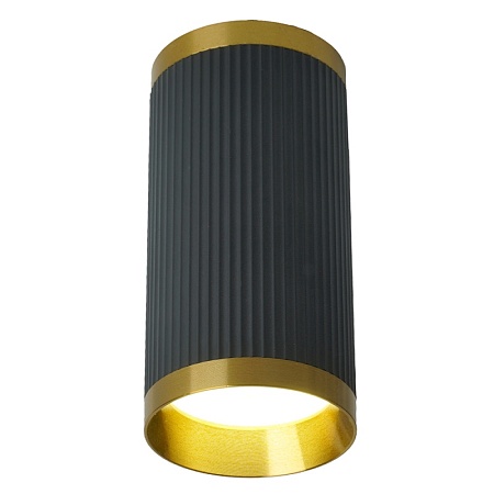 Светильник потолочный Feron ML190 Barrel GATSBY MR16 GU10 35W 230V, черный + античное золото - фото