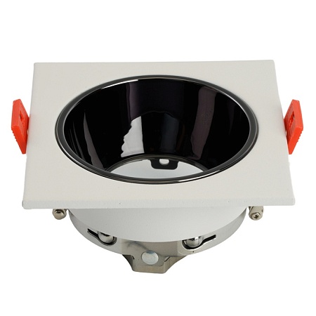 Светильник встраиваемый Feron DL3112 потолочный MR16 G5.3 белый + черный хром - фото