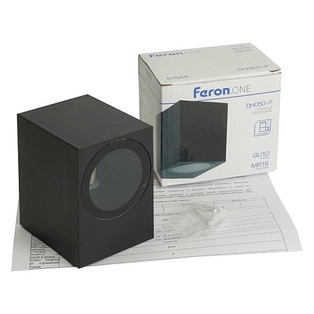 Светильник садово-парковый Feron.ONE DH050-P,на стену, GU10 220-240V, черный пластик - фото
