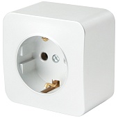 Розетка 1-местная с/з открытой установки, STEKKER, 250В, 16А, IP20, серия София, белый, MST16-11-01