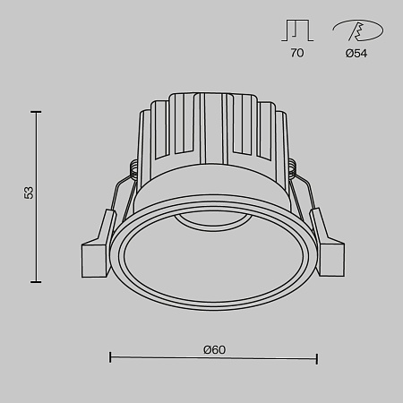 Встраиваемый светильник Technical Round DL058-7W3K-B - фото