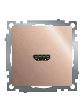 Розетка HDMI 2.1, Type A  (механизм), STEKKER GLS00-7118-02, серия Катрин, шампань - фото