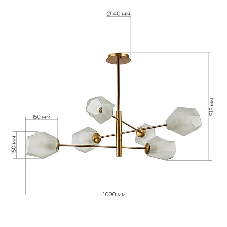 Светильник потолочный Латунь/Белый E27 6*60W SLE205202-06 - фото