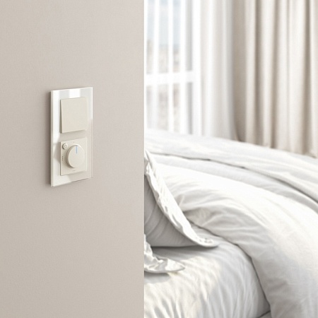 Терморегулятор электромеханический для теплого пола (айвори матовый) W1151162 - фото