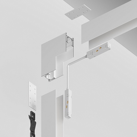 Коннектор угловой внутренний Gravity накладной белый - фото