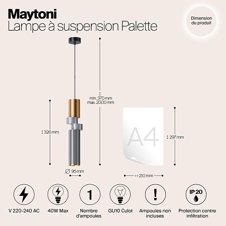 Подвесной светильник Maytoni Palette MOD303PL-01CFL3 - фото