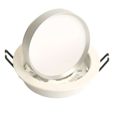 Светильник встраиваемый Feron DL507 потолочный GX53 белый + серебро круг - фото