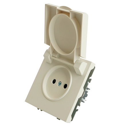 Розетка 1-местная с крышкой с защ. штор, STEKKER, с/з, 250В, 16А, серия Эмили, RST16-5112-05, черный уголь, soft touch - фото