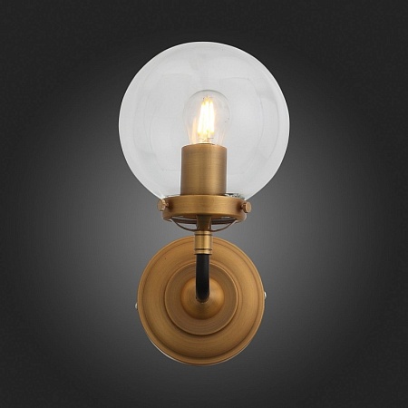 Бра ST-Luce Черный, Золото/Прозрачный E27 1*40W SL234.401.01 - фото