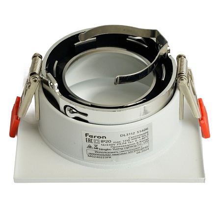 Светильник встраиваемый Feron DL3112 потолочный MR16 G5.3 белый + хром - фото