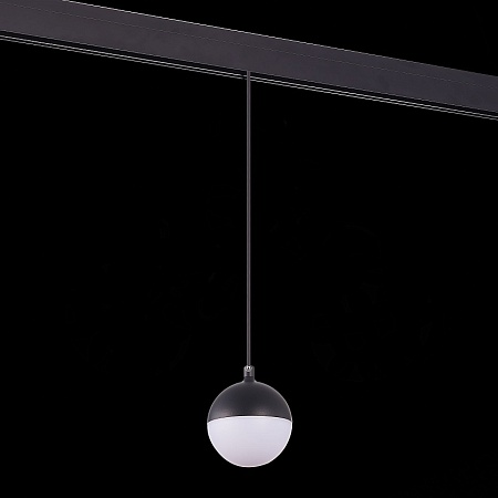 Магнитный трековый светильник подвесной Черный LED 1*7W 3000K 520Lm Ra>80 120° IP20 D90 ST358.433.07 - фото