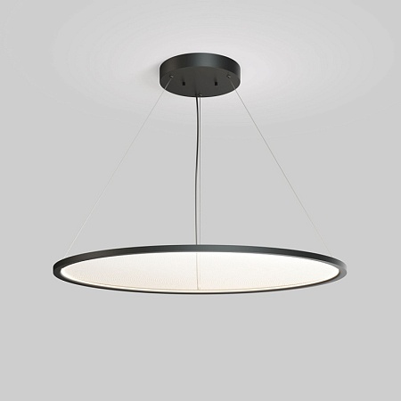 DK6620-BK Подвесной горизонтальный светильник Veil со светодиодом H900 d1000 220V 96W 3000-6000K IP20 черный алюминий - фото