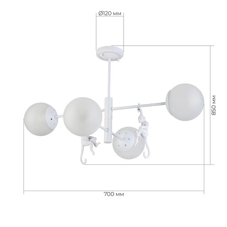 Светильник потолочный Белый/Белый E14 4*60W SLE115102-04 - фото