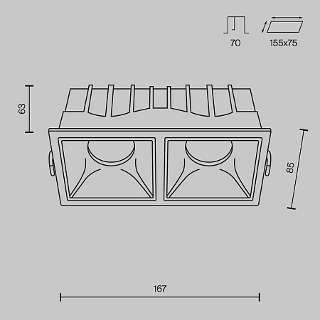 Встраиваемый светильник Technical DL043-02-15W3K-SQ-WB - фото